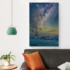 Landscape Poster Starry Unframed Interior Canvas Wall Art 12×18 Inch 1-Piece