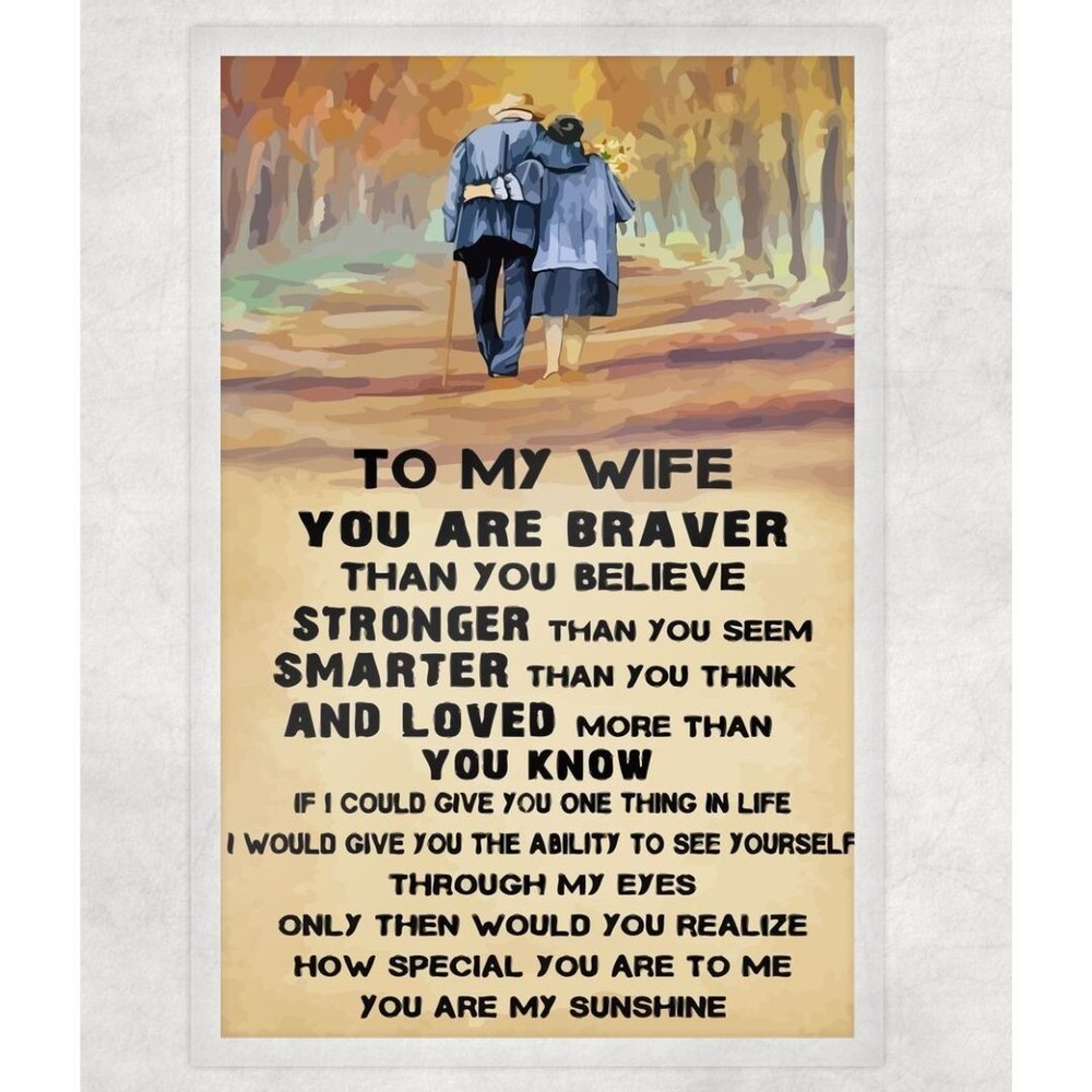 To My Wife Inspirational Laminated Print Unframed Poem Picture 8.5×11 Gifts