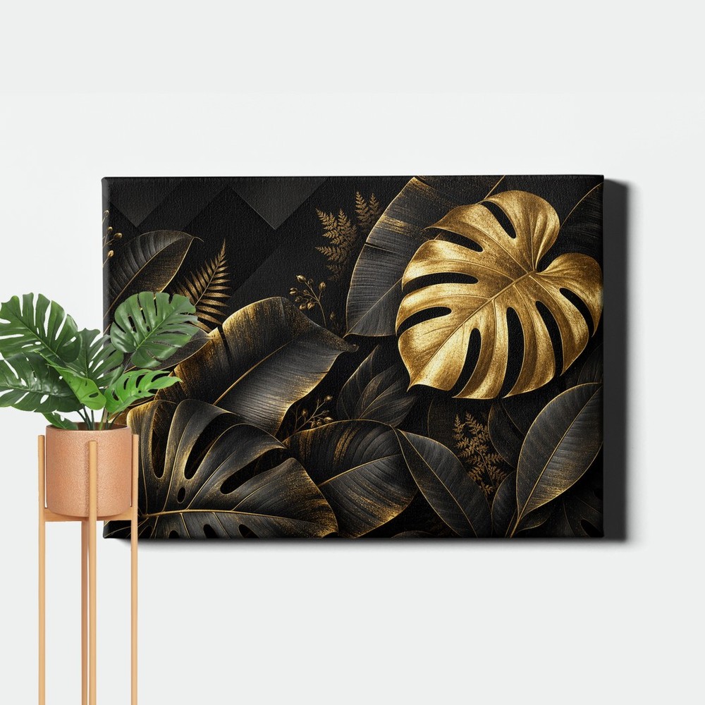 black_and_gold_tropical_botanical_leaves