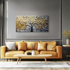 Tree of Life Large Wall Art, Neutral Golden Tree Canvas Art Prints, Gray and …