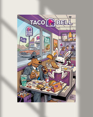 Sam and Max Taco Bell Food Mania Cartoon Wall Poster Photo Print