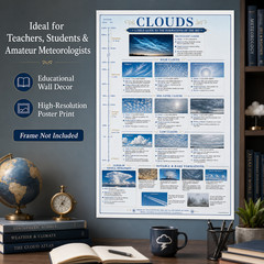 Cloud Identification Unframed Poster 24×36 – Weather Reference Chart