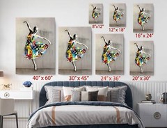 Banksy Ballerina Print Graffiti Art Canvas Colorful Fine Art Poster