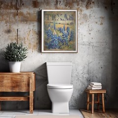 TEXAS BLUEBONNET Wall Art, Retro Botanical Home Decor, State Flower Poster Print