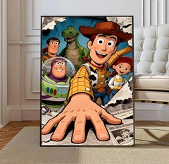Toy Story Inspired Comic Poster Print, Vintage Cartoon Wall Art
