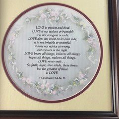 Dicksons Framed Wall Art Love Chapter 1 Corinthians 13 Brown Religious Decor