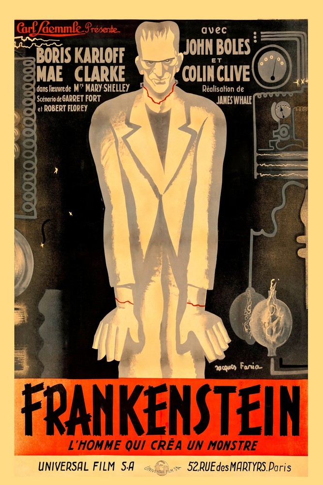 Archive Cinema ‘Frankenstein’ French Poster — 24″ x 36″ Theater Style Glossy