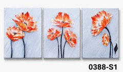 Derkymo 3-Panel Elegant Orange Poppy Canvas Wall Art Set – 12×16- 0388-S1