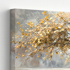3 Pieces Golden Tree Autumn Landscape Large Wall Art Set for Living Set Of 3