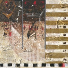 39W»x39H» UNTITLED I by DINIE NOMDEN – STONE GOLD BARS 4389021 CHOICES of CANVAS