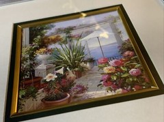 Floral Rose Print Framed Greenbrier International Double Matted Flower Picture