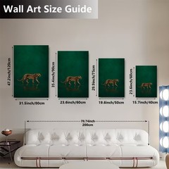 Emerald Leopard Canvas Art Walking Water Reflection Custom Gift