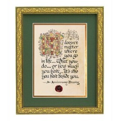Celtic Card Company Irish Anniversary Blessing Print Gilded Frame Green