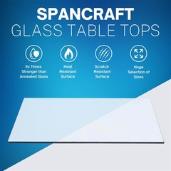 28″ x 36″ Rectangle Tempered Glass Table Top 3/8″ Thick Flat Polish Edge and