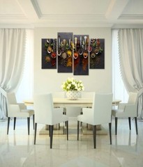 Kitchen Pictures Wall Decor 4 Pieces Couful Spice Spoon Vintage Canvas Wall Art