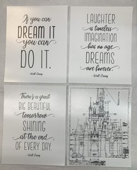 Set of 4 Unframed-8x10Inches Disney Inspirational Wall Art Decor Prints