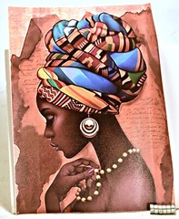 Lot 8 Golden Black Woman Wall Decor – Modern African American Paintings Canvas