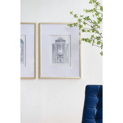 Framed 24 In. X 32 In.Set of 2 Fake Pencil Architectual Wall Art, Wall Decor Acc