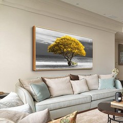 MHARTK66 Wood Framed Wall Decor – Large Canvas Art Black and White Scenery Paint