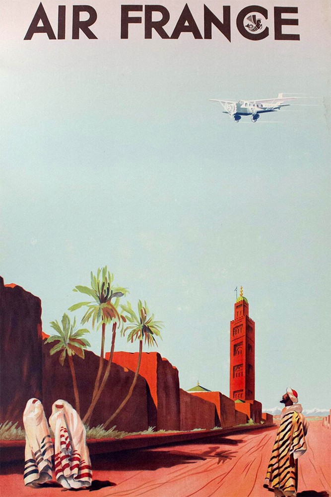 Africa Travel Air France Original Vintage Wall Art Home Decor – POSTER 20×30