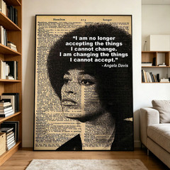 Angela Davis Quote Wall Art Canvas Print – Vintage Feminist Decor Poster