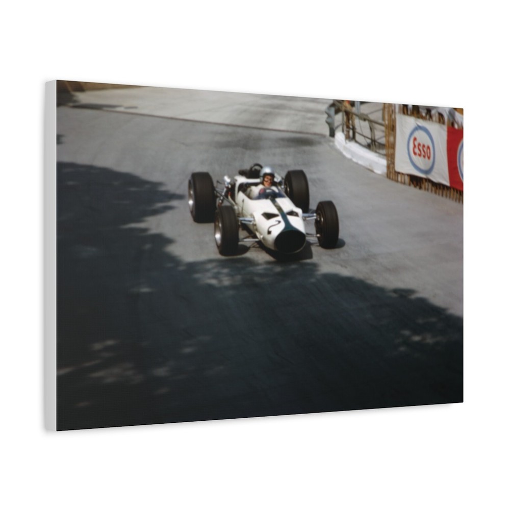 ART CANVAS PRINT-BRUCE MCLAREN, MCLAREN M2B F1 MONACO GP 1966 MATTE CANVAS #034
