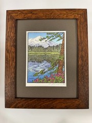 Arts & Crafts Press Yoshiko Yamamoto Matted & Framed Note Card Family Woodworks
