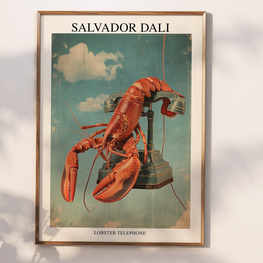 Lobster Telephone Dali Painting, Salvador Dali Print, Dali Poster, Dali