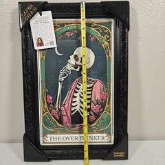 Sapna Shah The Overthinker Skeleton Tarot Framed Wall Art Black Ornate 18×12″