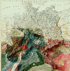 Germany Map, Germany 2D Relief Map, Germany Vintage Map – 2D Flat