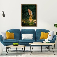 Framed Wall Art Fairy Tale Midsummer Eve with A Girl and Elves by Edward Robert