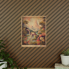 Vintage DINOSAUR BOTANICAL Wall Art, Jurassic Flower Decor, Dino Floral Print