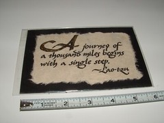 Lao-tzu Inspirational Quote Calligraphy On Paper, pre-owned (Still In Plastic)