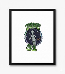 Alien space vertical framed poster print modern wall art for teens adults