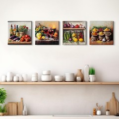 Colorful Kitchen Wall Art Farmhouse Spices Food Herbs Pictures Mason Jar Wall…