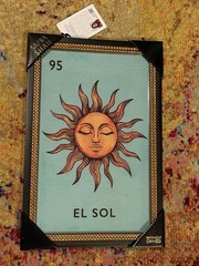 SAPNA SHAH EL SOL SUN WALL ART 12”x18” LOTERIA #95 LOTTERY PRINT MEXICAN DECOR