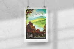 Earth – Your Oasis in Space – Exoplanet Space Tourism Travel Poster NASA JPL