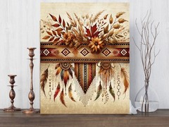 11×14 Boho Border Canvas Print Wall Art