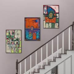 Large Aesthetic Abstract Canvas Art Set – 3 Piece Framed Wall Decor