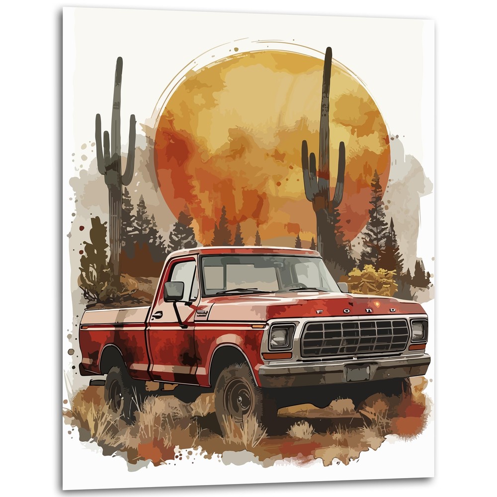 Vintage Truck Wall Decor Country Art Prints 1950s Pickup 11×14 Inches Unframed