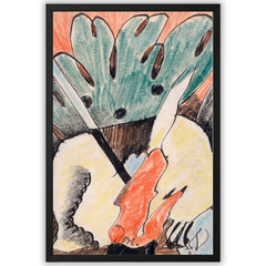 Abstract Expressionist Botanical Drawing Poster Framed 11×17 Wall Art Print