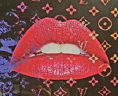 HOT PINK GLAM LIPS – Louis Vuitton- Fairchild Paris 14″x18″ Framed Print