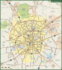 SAN ANTONIO TEXAS MAP GLOSSY POSTER PICTURE PHOTO BANNER PRINT road city tx 5870