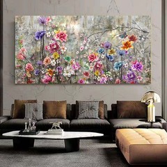 Abstract Art Colorful Flower Canvas Painting Wall Art Spring Tree Floral Posters