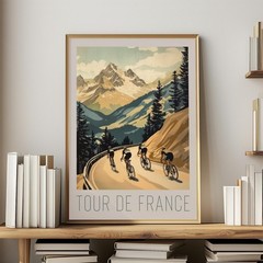 Vintage Cycling Poster Set, Retro Bicycle Race Wall Art