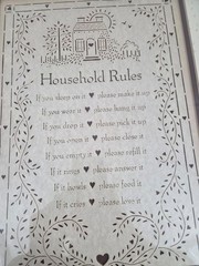 Vintage Figi Graphics Framed Wall Art Household Rules Farmhouse Country Decor