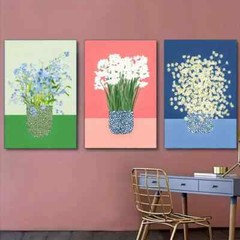 3pcs Beautiful Floral Dormitory Artwork Metal Print Ready to Hang Art