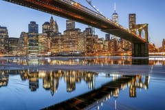 Brooklyn Bridge and New York City Skyline Photo Art Print Poster 24×36 inch