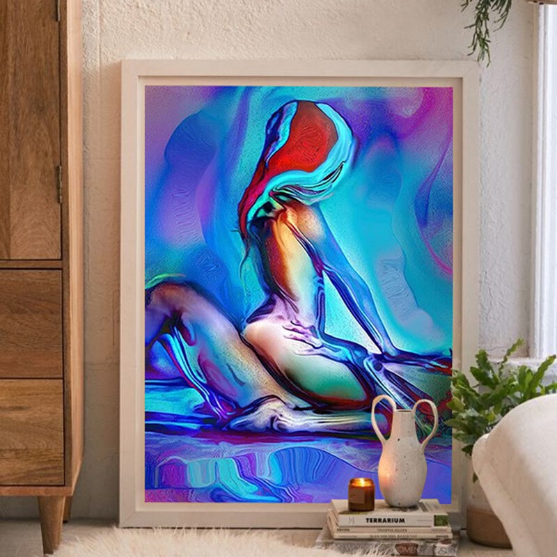 Sexy Men & Women Canvas Painting Abstract Make Love Poster Print Canvas Wall Art