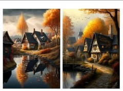 2 5×7 Autumn Nature Print Picture Wall Decor USA Seller